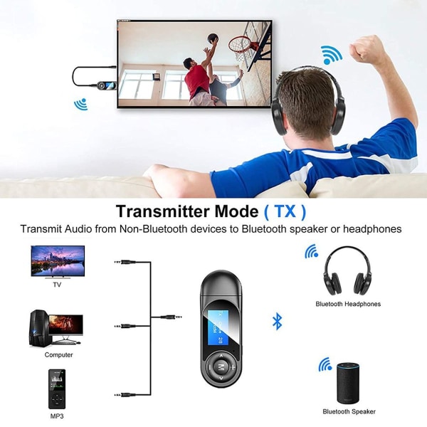 Bluetooth-sovitin 5.0 Bluetooth-lähetin-vastaanotin High Definition Low Latency KLB