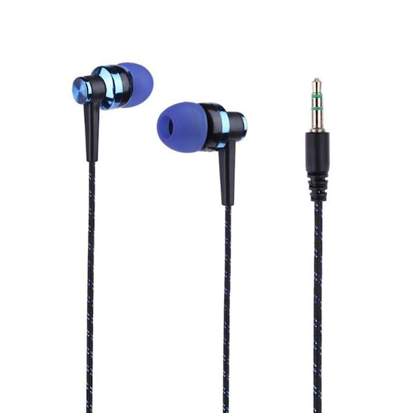 Trådbundna hörlurar med mikrofon, brusreducerande in-ear-hörlurar, blå