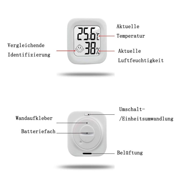 Fugtighedsmåler Termometer Indendørs Mini LCD Digital Termometer KLB