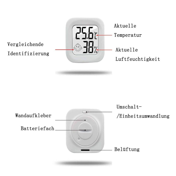 Fuktighetsmåler Termometer Innendørs Mini LCD Digital Termometer KLB