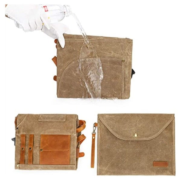 Voksbehandlet kanvas arbejdsforklæde, unisex, med lomme og polstrede stropper