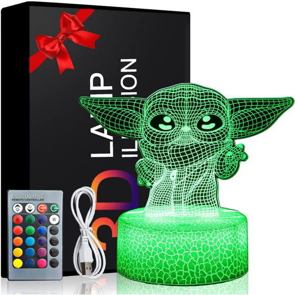 3D Star Wars nattlampor, 3D Illusion LED-lampor, 3 mönster och 16 färger, animerade leksaker för barn, dekorativa lampor för pojkar och flickor