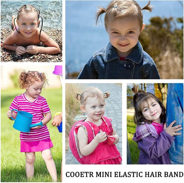 500 st Mini Flerfärgade Elastiska Band, Gummiband Mjuka Elastiska Band för Barns Hår, Små Dreadlocks, Flätor för -