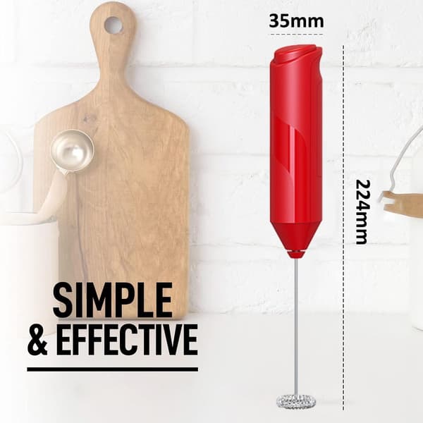 2-pack elektrisk batteridriven mjölkskummare Mini Smart Whip röd KLB