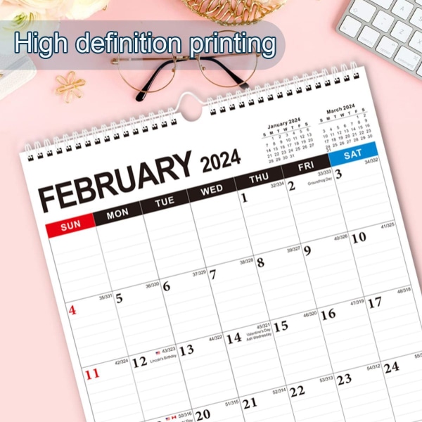 Veggkalender 2024-2025, januar 2024-juni 2025, 15 x 12, Highlight Fe Style1 KLB