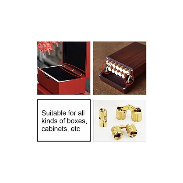 8 kpl messinkiset sylinterisaranat, piilotetut näkymättömät tynnyrisaranat DIY-puuovelle, kaapille, asuntovaunulle, 16 mm KLB