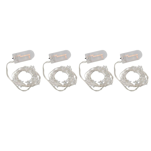 4-pack stjärnformade ljusslingor batteridrivna 20 LED stjärnformade feeribelysning KLB