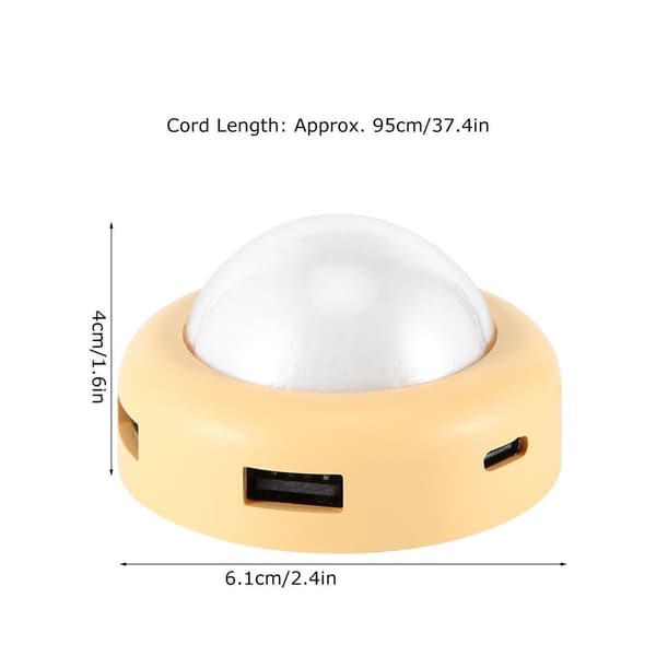 USB Hub Splitter Adapter 4 Porte Multifunktionel LED Lys KLB