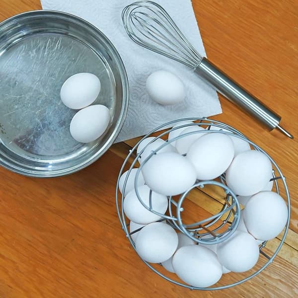 Eggdispenser, spiralformet eggspiraldesign, eggstativ oppbevarer sølv KLB