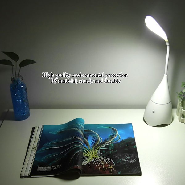 LED-skrivebordslampe med trådløs Bluetooth-højttaler og USB-opladningsfunktion KLB