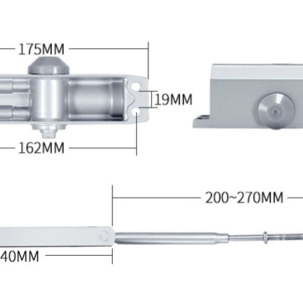 Justerbar hydraulisk dörrstängare