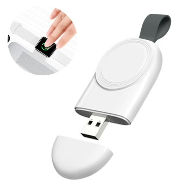 Lader for Apple Watch, iwatch Series 6/5/4/3/2/1/SE, med svart hengespenne