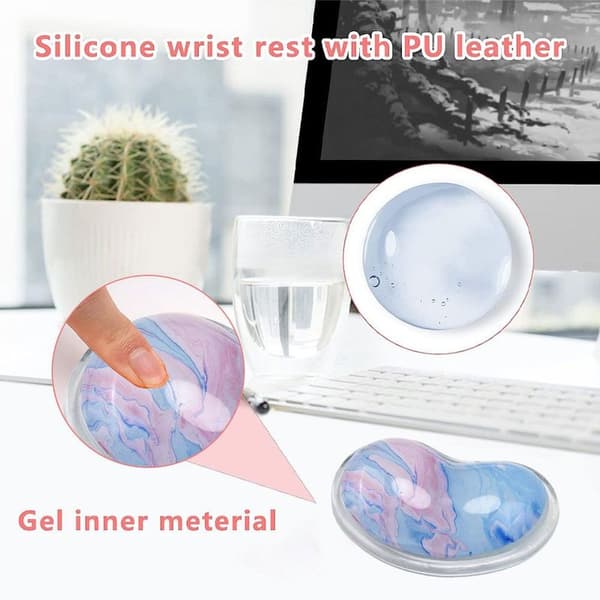 Ergonomisk Silikon Håndleds Mouse Pad Transparent Håndleds Pad Style 2