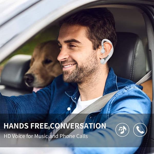 Bluetooth-headset V5.2 Bluetooth-hörlurar med mikrofon Vit