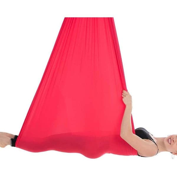 1M X 2.8M Anti-Gravity Joogakeinu Hammock Ilma-akrobatiavyö Punainen KLB