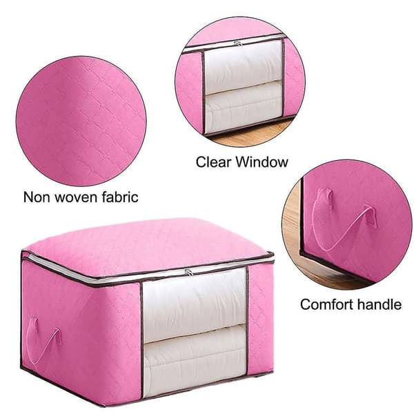 Klar opbevaringspose i non-woven stof PINK