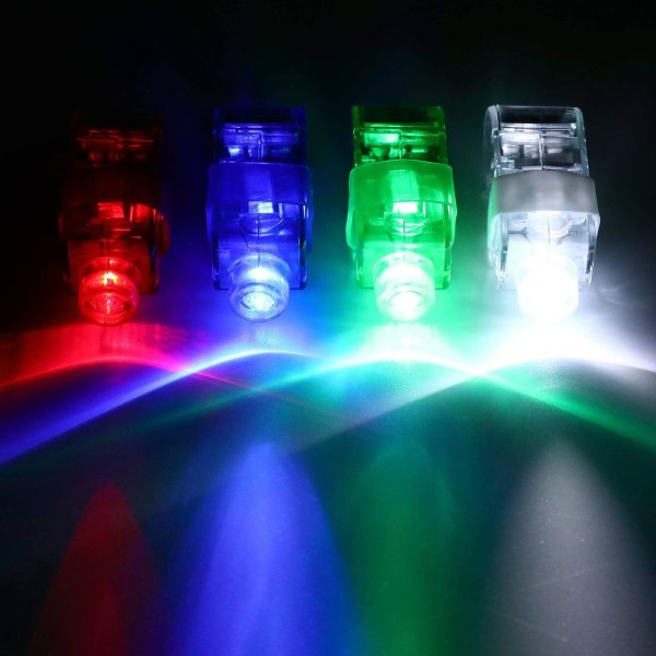 Pakkauksessa 100 LED-sormivaloa | Vilkkuvat renkaat juhlatuotteissa | Glow in the Dark KLB