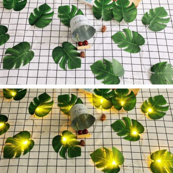 Justdolife LED-ljusslingor Monstera Ljusslingor 2 m Bladljus