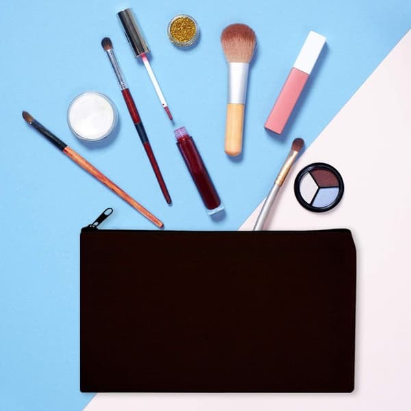 10 Pak Blanke DIY Håndværkstaske Canvas Pen Etui Blankt Makeup 12 Pak
