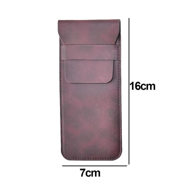 Läderrullpenna/Pennhållare/Pouch Organizer, Vinröd