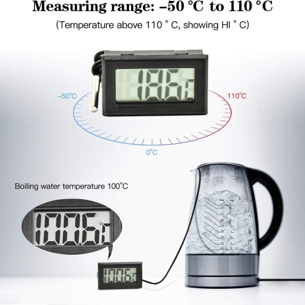 Sett med 3 LCD-akvarie-termometre Digital Digital Termometer KLB