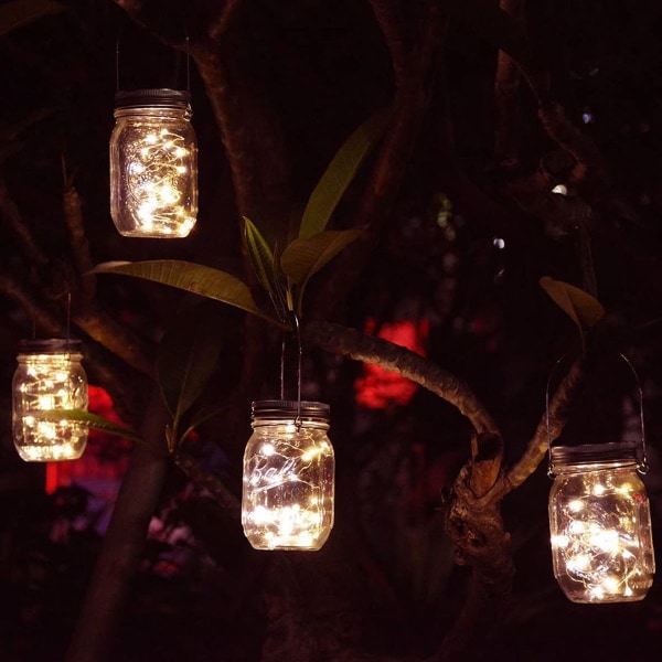 Mason Jar Solar Lantern Lights - Fairy Star -sisustus