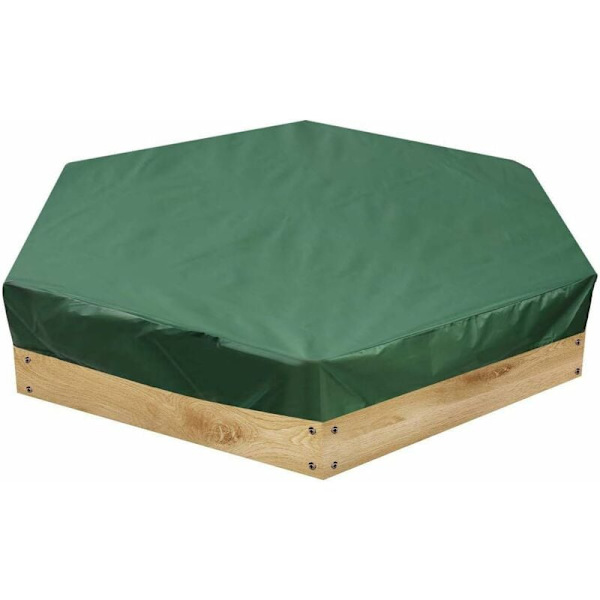 Hexagonal sandkasseovertræk med snøre, vandtæt, støvtæt, sandkasseovertræk til udendørs have (2 stk., 180 cm × 150 cm) KLB