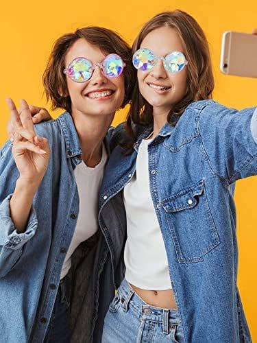pièces Festivals Kaleidoscope Rainbow Sunglass Goggle Glasses,Prism
