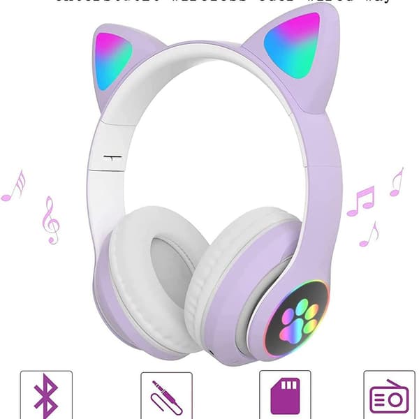 Bluetooth-hörlurar för barn, hopfällbara flickhörlurar over ear, trådlösa