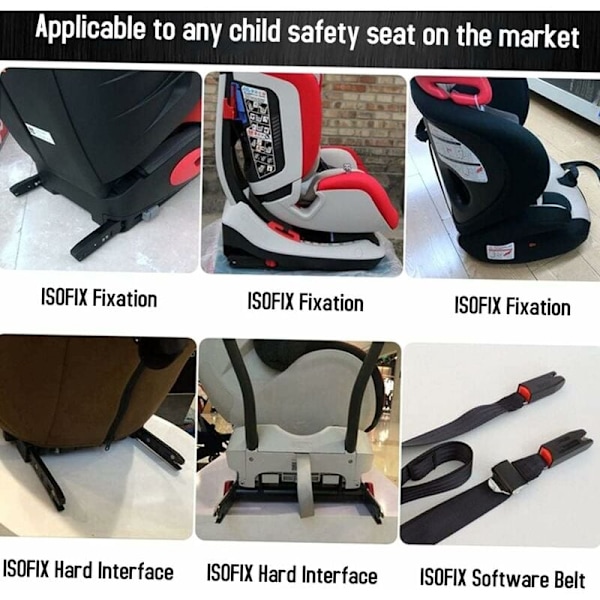 Universell bilbarnstolssäte fastsättningssats för ISOFIX bälteskontakt KLB