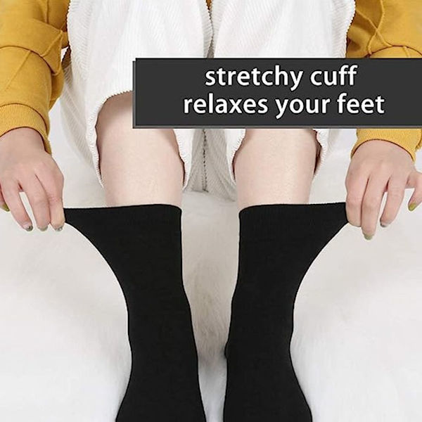 Kvinnors tunna bomullssockor, mjuka bootie-sockor damtopp svart KLB