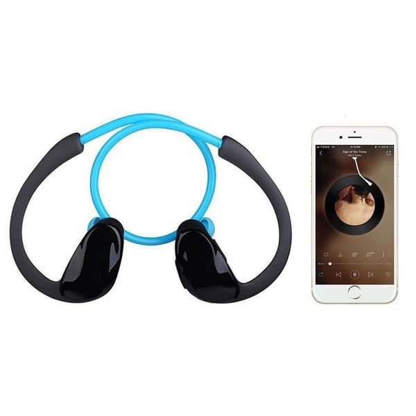 Bluetooth-hörlurar, sport-hörlurar, vattentäta, 12 blå