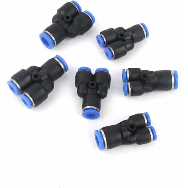 Way Tee Air Pneumatisk 10stk Y-formet Reducerende Tee Plast Pneumatiske Tee Samlinger til Have Vandrør Højtryks Hurtige Samlinger (Størrelse:PY-4) KLB