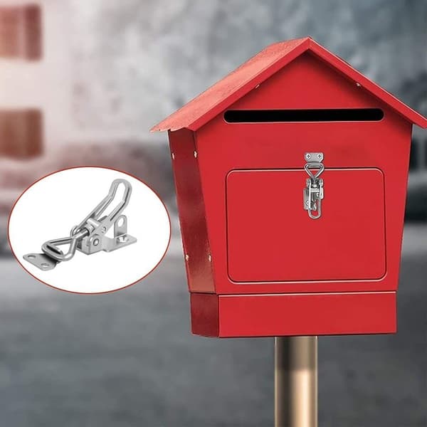 Rustfritt stål vippehasp, 2 stk metall vippehasp, spaklås, ingen rust, sterk B