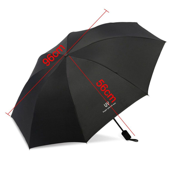 UV automatiskt paraply regn- och regnfällbart paraply, svart KLB