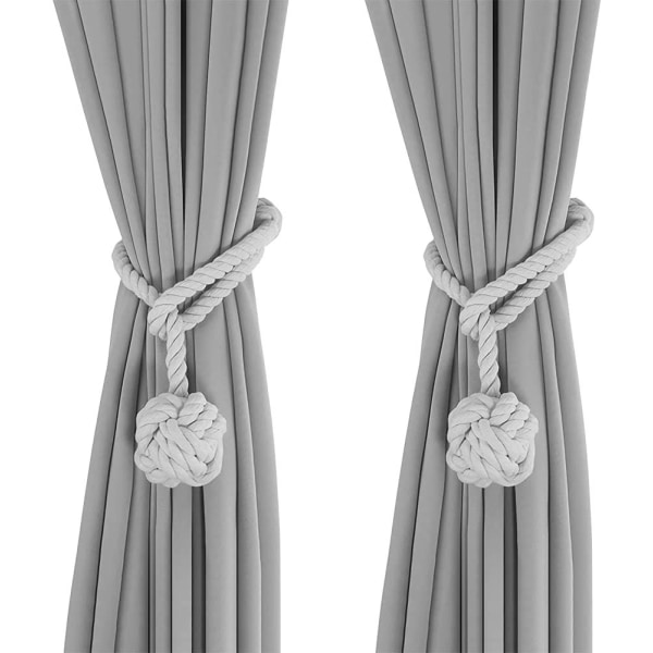 Gardinbinding Beige 64cm,2 stykker Grå Gardinbindinger,Håndstrikkede gardinbindinger,Gardinbåndsbinding,Gardinbinding