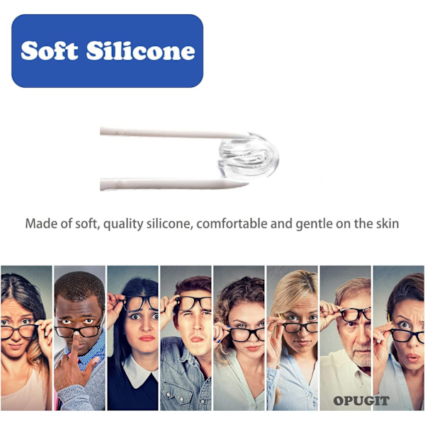 Tio par D-formade Airbag-dynor (Transparent färg) Näsdynor för glasögon, halkfria självhäftande näsgripare med Airbag, 3 mm tjocklek för glasögon