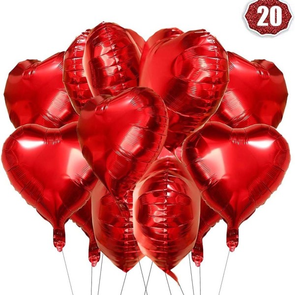 Hjerte folie ballon rød 20 stk hjerte helium balloner hjerte balloner KLB
