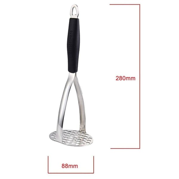 Rustfritt stål potetmoser med bredt og ergonomisk horisontalt håndtak KLB