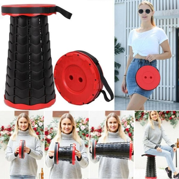Fällbar pall Fällbar stol Fällbar Bärbar Lätt Retractable Hög för Camping