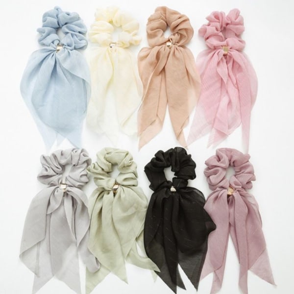 Elegante tørklæde-hårbånd til kvinder og piger, 8 stykker dobbeltlags-hårbånd med KLB