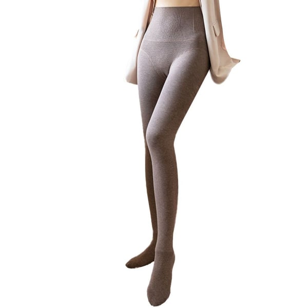 Naisten sukkahousut, joissa korkea lannerusto, paksu print, kahvinruskea - 360 grammaa KLB
