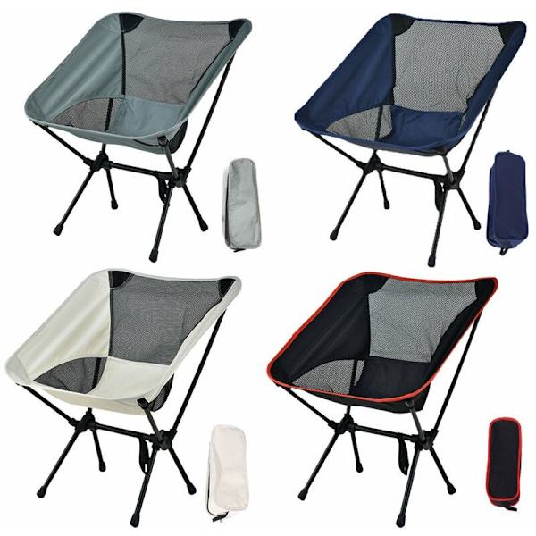 Utomhus bärbar hopfällbar stol hopfällbar campingpall kompakt bärbar sitsstolar med bärväska för utomhusvandring, promenader, resor, svart KLB