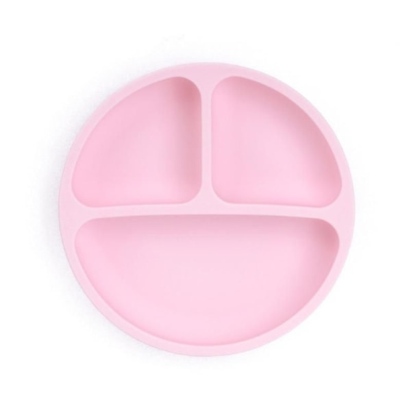 Lasten astiasto Baby silikoni-imukuppikulho Baby hymynaamalautanen Smile Face Baby astiasto set (vaaleanpunainen)