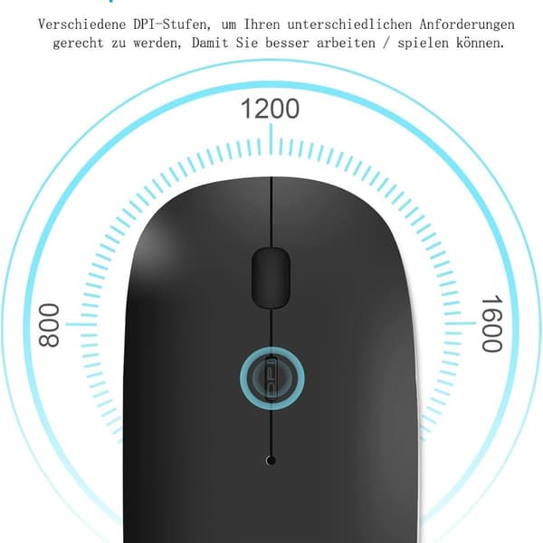 Bluetooth-mus - Genopladelig let trådløs mus kompatibel med