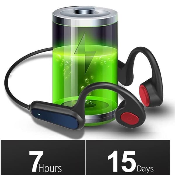Benledningshörlurar, trådlösa Bluetooth-hörlurar, svarta