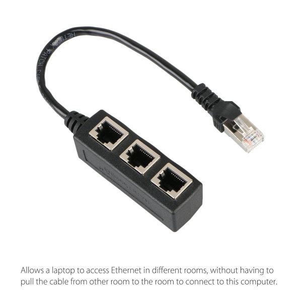 RJ45 LAN Ethernet 1-3-porttinen jakokaapeli Verkkokortti Cat5 Cat6 -sovitinliitäntä