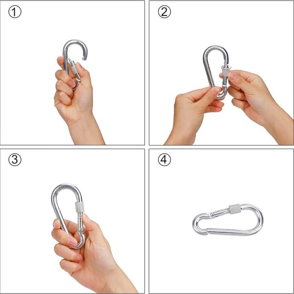 Klätterrep med statisk säkerhetskarbinhake 10 mm polyester räddningsklättringsrep