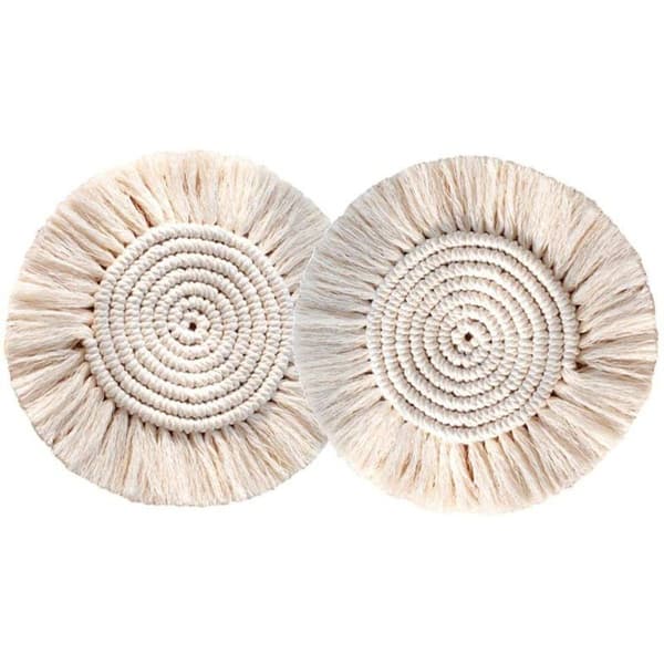 2 st Boho-inspirerade handgjorda makramé-underlägg i bomull KLB