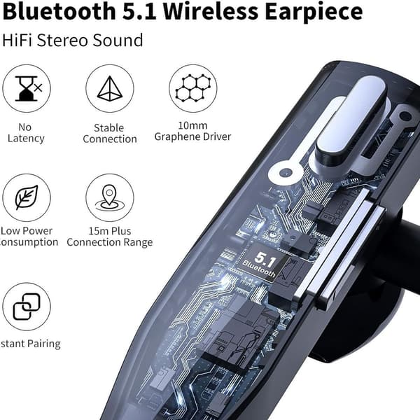 Bluetooth-hovedtelefoner til mobiltelefoner, Bluetooth-headset med mikrofon KLB